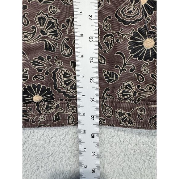 DICKIES Ellis Floral Print Duck Brown Canvas Mens XL Jacket Corduroy Collar - Picture 8 of 16